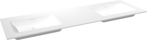 Storke Mata dubbele wastafel matte solid surface 165 x 52 cm