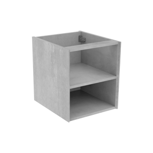Storke Edge hängender Bad-Unterschrank, 45 x 52 cm, Beton silbergrau, mit 2 offenen Nischen