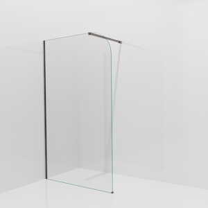 Balmani Modular Walk-In Dusche: 120 x 200 cm, Klarglas abgerundet, inklusive Coating, Profil Brushed GunMetal