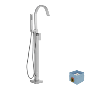 Blaufoss Escape robinet baignoire îlot avec douchette chrome brillant