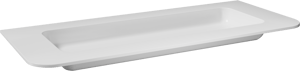 Balmani Moon enkele ruime wastafel mat witte Solid Surface 130 x 55 cm