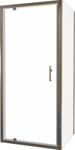 Linie Cadiz Eckdusche Drehtür mit fixierter Seitenwand, 80 x 70 cm, Klarglas, Brushed Chrome Profil