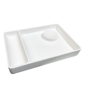 Balmani Spazio plateau à cosmétiques blanc Solid Surface 32 x 22 cm