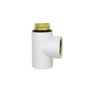 Santeg connecteur en T pour chauffage central Dual Fuel G1/2" blanc mat