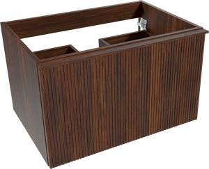 Balmani Forma zwevende wastafelonderkast 75 x 55 cm Amerikaans notenhout 2 lades vert. sym. groef