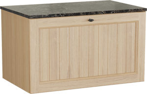 Balmani Lemon meuble salle de bains suspendu 90 x 55 cm, plaqué chêne naturel avec Stretto tablette simple en dark emperador