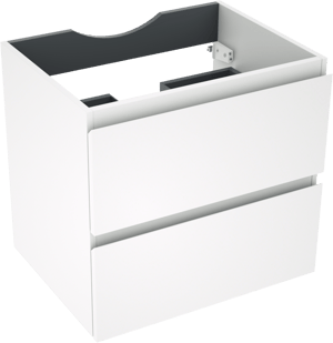 Linie Lado meuble sous-lavabo suspendu 60 x 46 cm blanc mat 2 tiroirs