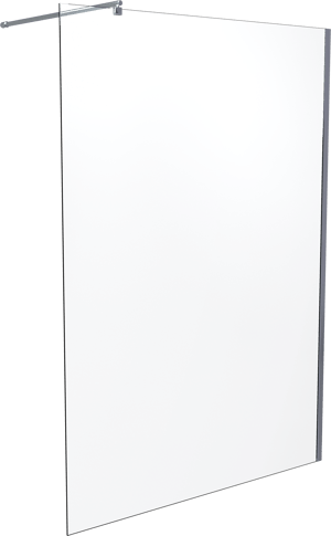 SanyOne Walk-In Dusche: 140 x 195 cm, Klarglas, Chrom Profil, glänzend