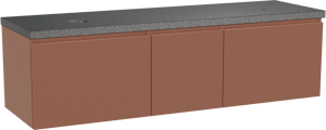 Balmani Sfera by Lucida zwevend badkamermeubel 180 x 55 cm cotto met Rock dubbel tablet in graniet zwart