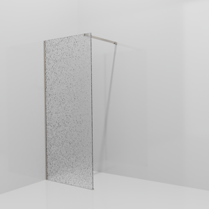 Balmani Modular inloopdouche: 90 x 200 cm, Cathedral met coating, Brushed CoolMetal profielen