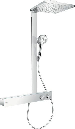 Hansgrohe Raindance E 300 colonne de douche de pluie tablette 60 cm mitigeur thermostatique Chrome Brillant