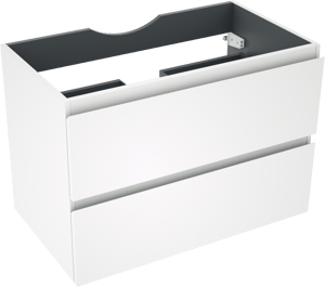 Linie Lado zwevende wastafelonderkast 80 x 46 cm mat wit 2 lades