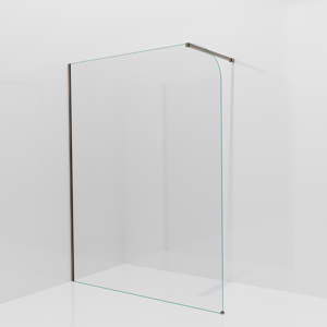 Balmani Modular Walk-In Dusche: 160 x 200 cm, Klarglas abgerundet, inklusive Coating, Profil Brushed GunMetal