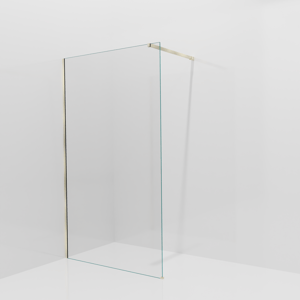Balmani Modular inloopdouche: 120 x 200 cm, Helder glas met coating, Brushed Champagne Gold profielen