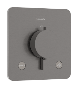 Hansgrohe Ecostat Comfort Q inbouw thermostaat 2 uitgangen Brushed Black Chrome EN1717