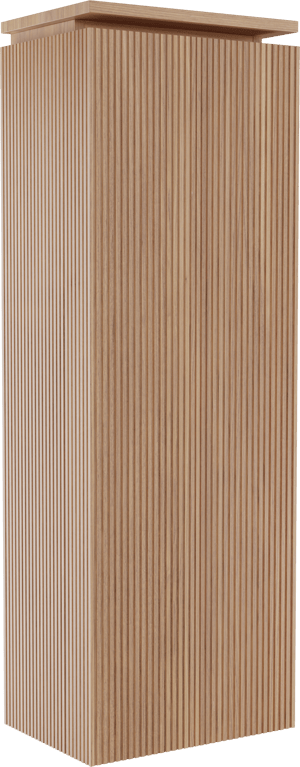 Balmani Eclips Ribs zwevende kolomkast links Teakhout 44 x 32 x 130 cm vert. sym. groef