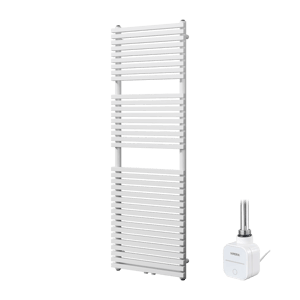 Vipera Vesuvio sèche-serviettes Simple 50 x 150 cm chauffage électrique blanc mat raccordement latéral et central possible 800W, résistance incluse