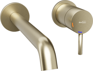 Blaufoss Round 2.0 EcoStart inbouw wastafelkraan Brushed Champagne Gold incl. inbouwelement
