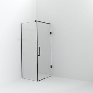 Balmani Modular Walk-In Dusche mit Tür: 80 x 200 cm mit Tür 90 cm, Klarglas inklusive Coating, Profil Brushed GunMetal