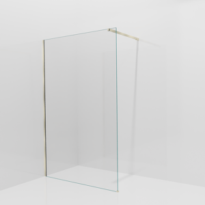 Balmani Modular Walk-In Dusche: 130 x 200 cm, Klarglas, inklusive Coating, Profil Brushed Champagne Gold
