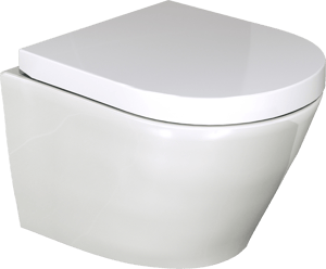 Luca Varess Calibro wc suspendu Blanc Brillant bride de rinçage fine compact