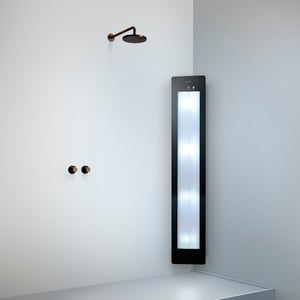 Sunshower Plus L d'angle en saillie en noir avec lumière infrarouge et UV