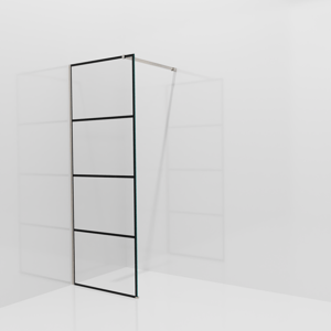 Balmani Modular douche à l'italienne: 80 x 200 cm, Lined, Profil Brushed CoolMetal