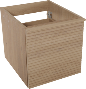 Balmani Forma zwevende wastafelonderkast 45 x 55 cm naturel eiken 2 lades horiz. sym. groef