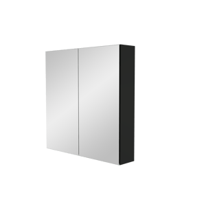 Storke Reflecta Spiegelschrank Bad: 75 x 75 cm, Schwarz Matt