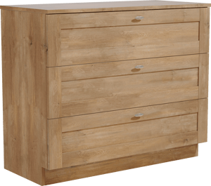 Linie Classo staand badkamermeubel 100 x 46 cm natuur eik met Lado enkel of dubbel tablet in melamine natuur eik