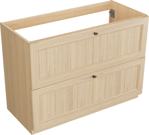 Balmani Lemon stehender Waschbeckenunterschrank: 120 x 55 cm, Naturbelassene Eiche Furnier, 2 Schubladen