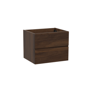 Storke Edge meuble sous-lavabo suspendu 65 x 52 cm noyer 2 tiroirs