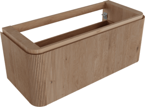 Balmani Moon meuble sous-vasque suspendu 130 x 55 cm Chêne naturelle 2 tiroirs Nervure sym. vert.