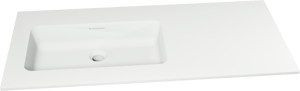 Storke Mata asymmetrisch linkse wastafel matte Solid Surface 100 x 46 cm