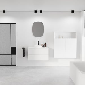 Balmani Mitra meuble salle de bains avec tablette pour vasques Stretto