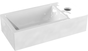 Luca Varess Cubic lave-mains 36,5 x 18 cm porcelaine blanc brillant