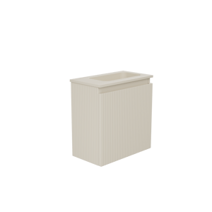Storke Ribs zwevend toiletmeubel 40 x 22 cm sand mat met Fina wastafel in Sand mat Topsolid