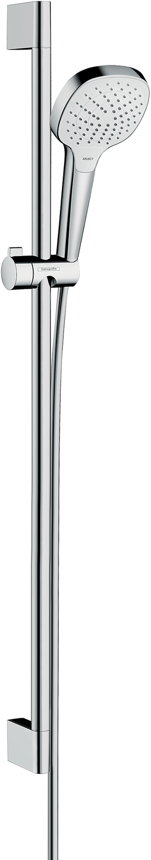 Hansgrohe Croma Select E barre de douche avec pommeau de douche 11cm 3 fonctions jet chrome brillant