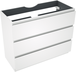 Linie Lado staande wastafelonderkast 100 x 46 cm mat wit 3 lades