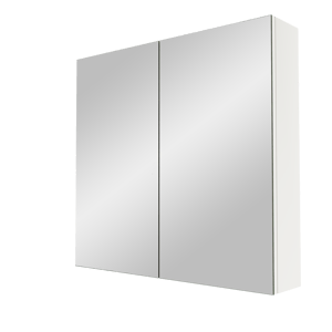 Linie Montro Spiegelschrank Bad: 80 x 75 cm, Weiß matt