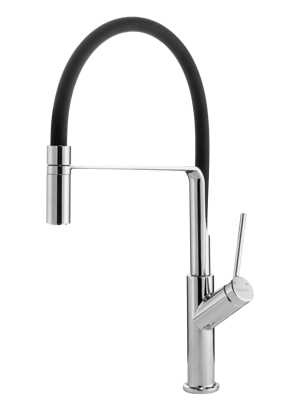 Blaufoss District robinet de cuisine avec douchette extractible chrome brillant