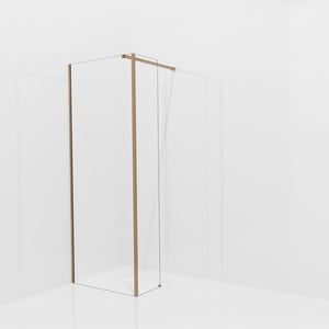 Balmani Modular inloopdouche met vaste zijwand: 80 x 200 cm, Helder glas, Brushed Rosegold profielen