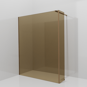 Balmani Modular Walk-In Dusche mit fester Seitenwand: 160 x 200 cm, Bronze Glas, Profil Brushed Rosegold