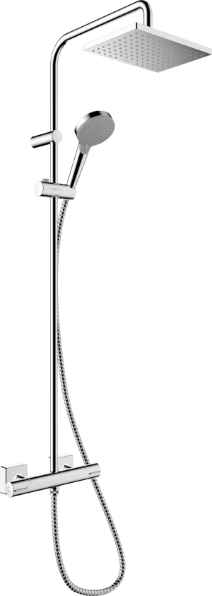 Hansgrohe Vernis Shape Duschsystem mit Thermostat-Armatur Chrom Glänzend