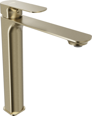 Blaufoss Bodan verhoogde wastafelkraan brushed champagne gold