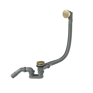 Santeg Unibath Flat Badewannen-Ablauf mit Überlauf, Champagne Gold gebürstet, 70 cm