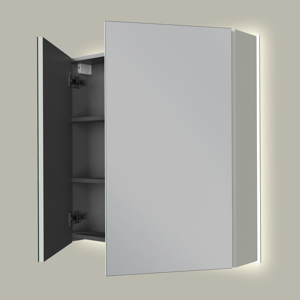 Linie Montro armoire de toilette lumineuse 80 x 75 cm greige