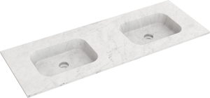 Balmani Tablo Arcato dubbele wastafel Carrara marmer 150 x 55 cm
