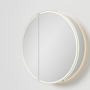 Balmani Mara armoire de toilette Rond lumineux et anti-buée Ø 80 cm blanc mat