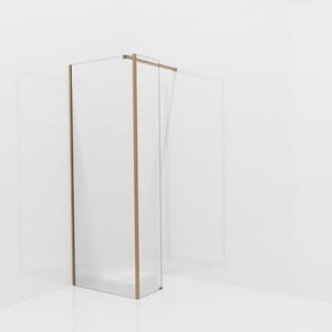 Balmani Modular Walk-In Dusche mit fester Seitenwand: 80 x 200 cm, Ribs, inklusive Coating, Profil Brushed Rosegold
